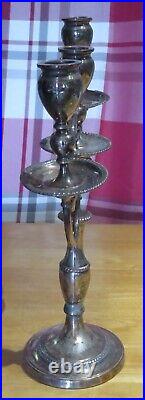 Silver plate vintage Victorian antique large candelabra candlestick