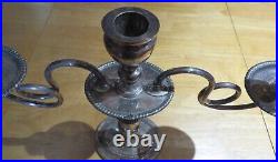 Silver plate vintage Victorian antique large candelabra candlestick