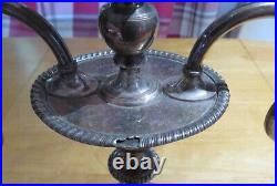 Silver plate vintage Victorian antique large candelabra candlestick