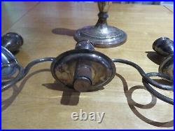 Silver plate vintage Victorian antique large candelabra candlestick