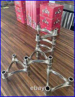 Six Original Vintage German BMF Candlestick Holders