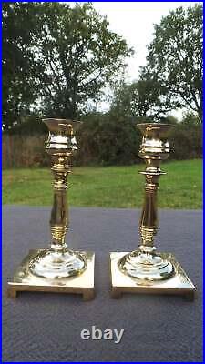 Small English Candle Sticks Superb Vintage English Bronze Classical Pair Candle