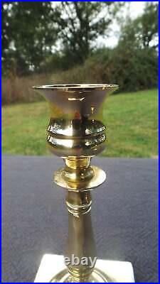 Small English Candle Sticks Superb Vintage English Bronze Classical Pair Candle