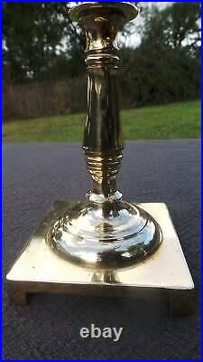 Small English Candle Sticks Superb Vintage English Bronze Classical Pair Candle