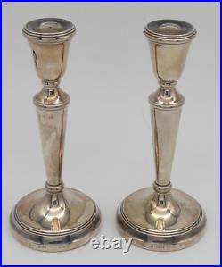 Smart Pair Vintage Solid Sterling Silver Candlesticks 1988 7 1/2 Inches