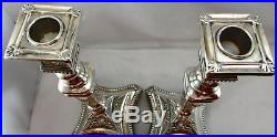Sterling Silver Candlesticks (2 total)Square Base With Vintage Detail 916Grams