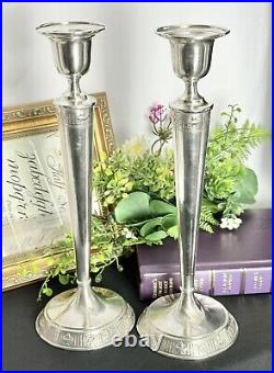 Sterling Silver Candlesticks Vintage Mathews Co. Art Deco Silver Candle Holders