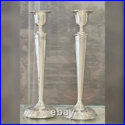 Sterling Silver Candlesticks Vintage Mathews Co. Art Deco Silver Candle Holders