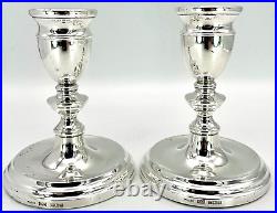 Sterling Silver Candlesticks by A T Cannon Ltd Vintage 1975 12cm Tall