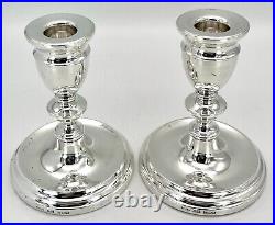 Sterling Silver Candlesticks by A T Cannon Ltd Vintage 1975 12cm Tall