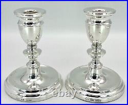 Sterling Silver Candlesticks by A T Cannon Ltd Vintage 1975 12cm Tall