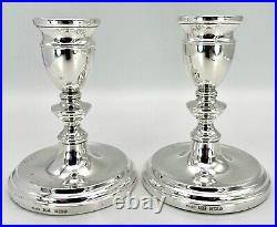 Sterling Silver Candlesticks by A T Cannon Ltd Vintage 1975 12cm Tall