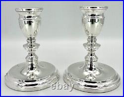 Sterling Silver Candlesticks by A T Cannon Ltd Vintage 1975 12cm Tall