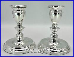 Sterling Silver Candlesticks by A T Cannon Ltd Vintage 1975 12cm Tall