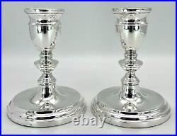 Sterling Silver Candlesticks by A T Cannon Ltd Vintage 1975 12cm Tall