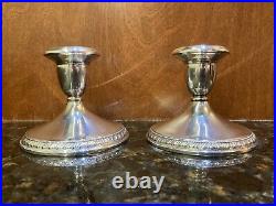 Sterling Silver Cartier Weighted Candlestick Holders #2593 Pr Vintage Beautiful