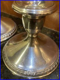 Sterling Silver Cartier Weighted Candlestick Holders #2593 Pr Vintage Beautiful
