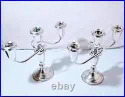 Sterling Silver Weighted Candle Sticks/candelabra Pair Vintage