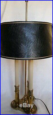 Stiffel-Vintage-Solid Brass-Bouillotte Decor-3 way Candlestick Desk/Table Lamp