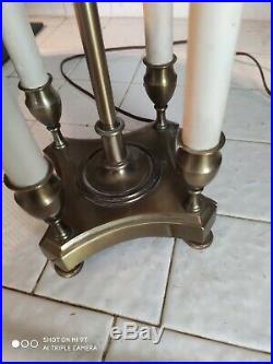Stiffel Vintage Solid Brass Bouillotte Decor 4 Candlesticks Desk Table Lamp
