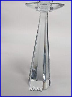 Strombergshyttan Candlestick Holder Pair Signed Stromberg P50 Octagon Glass