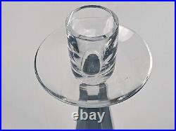 Strombergshyttan Candlestick Holder Pair Signed Stromberg P50 Octagon Glass