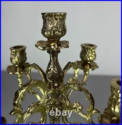 Stunning Five Arm French Vintage Brass Candelabra (lot 5141)