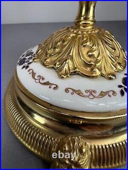 Stunning Five Arm Italian Porcelain Vintage Brass Candelabra (lot 5148)