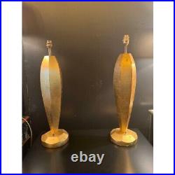 Stunning Pair of Gold Leaf Candlestick Table Lamps