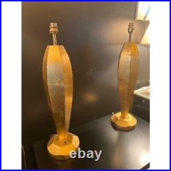 Stunning Pair of Gold Leaf Candlestick Table Lamps