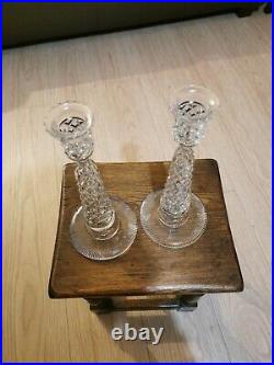 Stunning Vintage American Brilliant Cut Crystal Candle Sticks 26.5cm Tall (a)