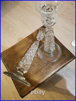 Stunning Vintage American Brilliant Cut Crystal Candle Sticks 26.5cm Tall (a)