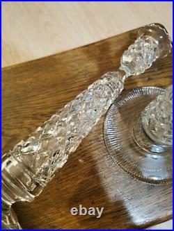 Stunning Vintage American Brilliant Cut Crystal Candle Sticks 26.5cm Tall (a)