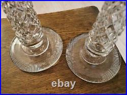 Stunning Vintage American Brilliant Cut Crystal Candle Sticks 26.5cm Tall (a)