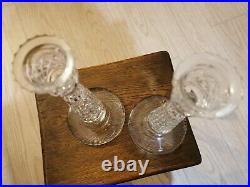 Stunning Vintage American Brilliant Cut Crystal Candle Sticks 26.5cm Tall (a)