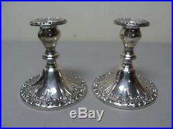 Stunning Vintage Pair Gorham Sterling Silver Chantilly Duchess Candlesticks