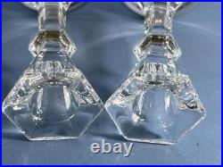 Stunning Vintage Pair Solid Silver Cut Glass Candlesticks / Holders Birm 1991