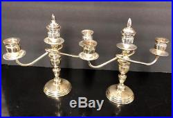 Stunning Vintage Sterling Silver 950 Matched Pair 3 Arm Candlesticks 649+ grams