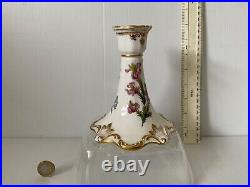 Superb Rare Vintage Spode England Stafford Flowers Candlestick Burtonia