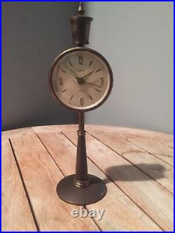 Swank 8 Day Candlestick Alarm Clock Vintage