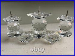 Swarovski Crystal Triple Candlestick holder. Rare. Vintage, over 40 years old