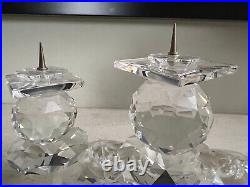 Swarovski Crystal Triple Candlestick holder. Rare. Vintage, over 40 years old