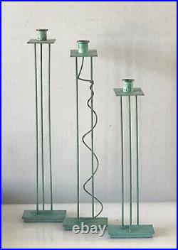 Swid Powell Bronze Sculpture Candle Holders Candlesticks -signed- Vintage Modern