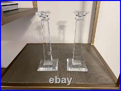 TIFFANY & Co. Original Vintage Signed Crystal Glass Candlesticks Candle Holders