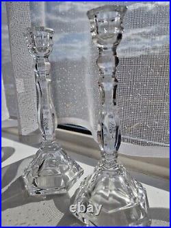 TIFFANY & Co. Original Vintage Signed Crystal Glass Candlesticks Candle Holders