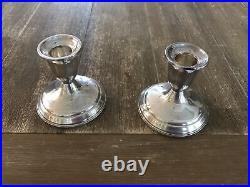 TOWLE Vintage STERLING SILVER Candle Holders Pair Weighted Reinforced 4