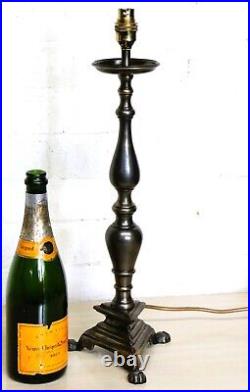 Table Lamp Vintage Bronzed Solid Brass Candlestick Lamp Antique Church Style