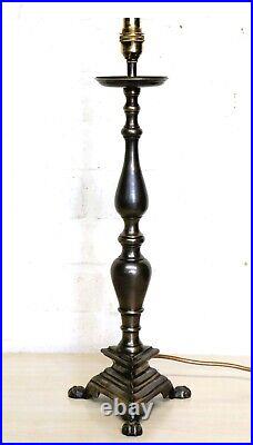 Table Lamp Vintage Bronzed Solid Brass Candlestick Lamp Antique Church Style