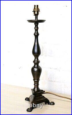 Table Lamp Vintage Bronzed Solid Brass Candlestick Lamp Antique Church Style