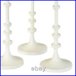 Tall Oversize Set 3 White Pillar Candle Holders Candlesticks Vintage Style